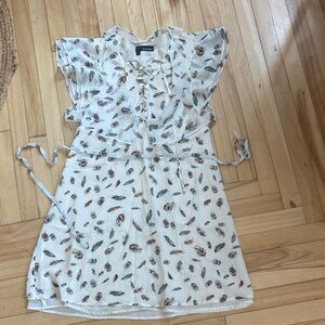 The Kooples White Feather Print Dress